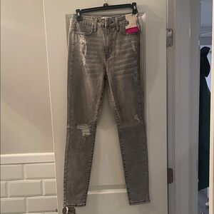 Gray Distressed Women Jeans